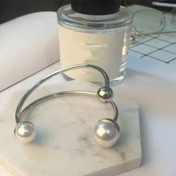 Náramek Dámský otevřený náramek s perlami H640 2