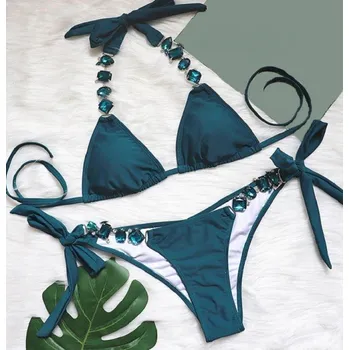 Dámské plavky Dámské bikiny s kamínky S 7