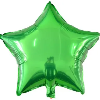 Balónek 5 ks Balónků - hvězda ve více barvách zelená