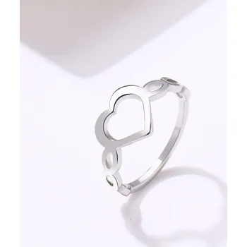 Prsten Dámský prstýnek se srdcem D2712 stříbrná 9