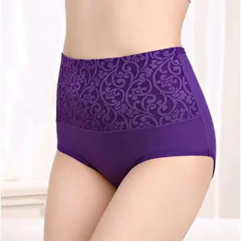 Kalhotky Dámské kalhotky s vysokým pasem fialová XL