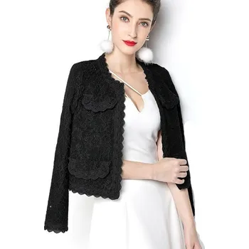 Dámské sako Dámský krajkový blejzr černá XL