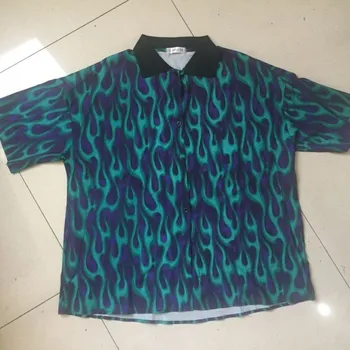 Dámská košile Dámská košile s plameny modrá