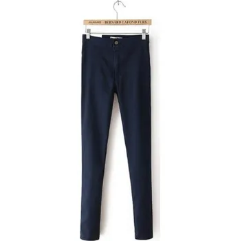 Dámské oblečení Dámské stylové džíny s vysokým pasem J1773 tmavě modrá XS