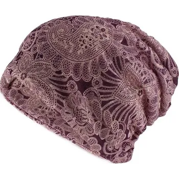 Pokrývka hlavy Dámská čepice s otvorem levandulová