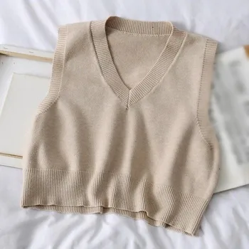 Dámská pletená vesta A2356 béžova