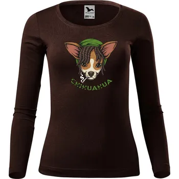 DOBRÝ TRIKO Dámské bavlněné triko Čivava Velikost: M, Barva: Khaki