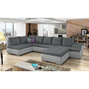 Sedací souprava Rozkládací rohová sedačka TORONTO U šedá / světle šedá