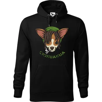 Pánská mikina DOBRÝ TRIKO Pánská mikina s potiskem Čivava Velikost pánské mikiny: 4XL, Barva: Černá