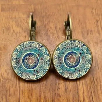 Náušnice Dámské visací náušnice s mandalou bronzová 3