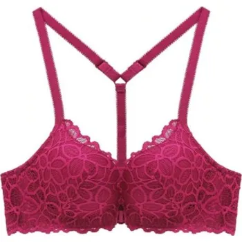 Podprsenka Dámská krajková podprsenka se zapínáním vpředu červená 75C