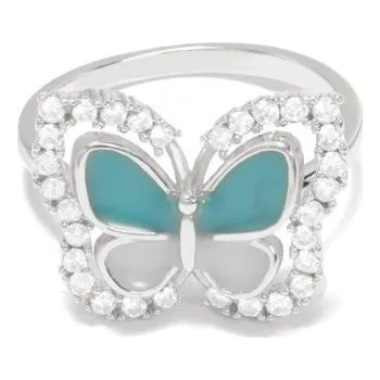 Prsten Dámský prstýnek s motýlem D2858 stříbrná 8