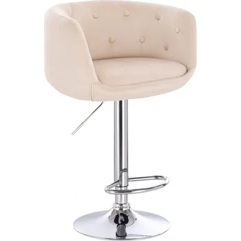 Barová židle LuxuryForm DESIGN Barová židle MONTANA VELUR na stříbrném talíři - krémová