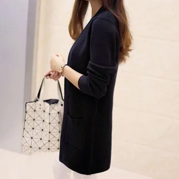 Dámský cardigan s kapsami A2944 černá M