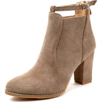 Dámská obuv Dámské semišové kotníkové boty J1148 světle hnědá 38