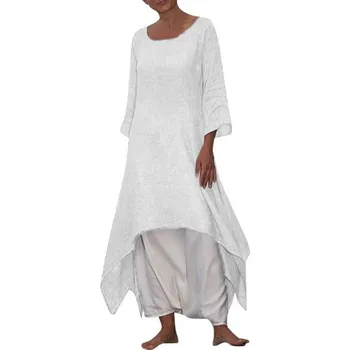 Dámské šaty Asymetrické šaty plus size bílá L