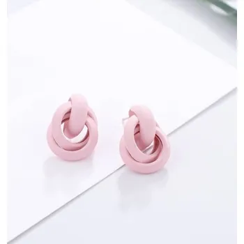 Náušnice Dámské visací náušnice G1126 světle růžová