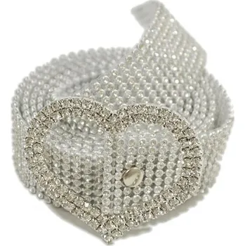 Opasek Dámský třpytivý pásek L147 stříbrná 3