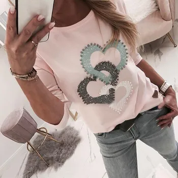 Dámské tričko Dámské tričko s potiskem srdce B218 3XL