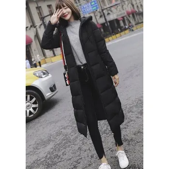 Dámská dlouhá péřová bunda J779 černá L