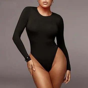 Body Dámské body s dlouhým rukávem B679 černá XS