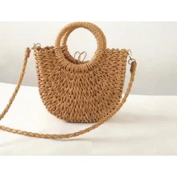 Kabelka Dámská slaměná kabelka M809 hnědá