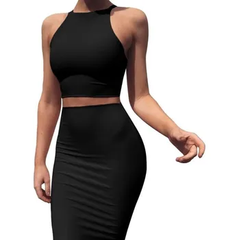 Dámská sukně Dámský crop top a sukně B1199 černá M