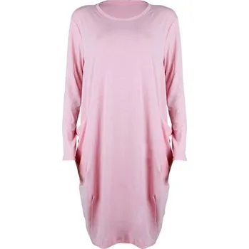 Dámské šaty Dámské šaty s kapsami jednobarevné růžová 3XL