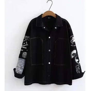 Dámská casual bunda Dámská džínová bunda P1575 černá