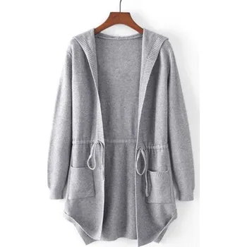 Dámský cardigan s kapsami šedá M