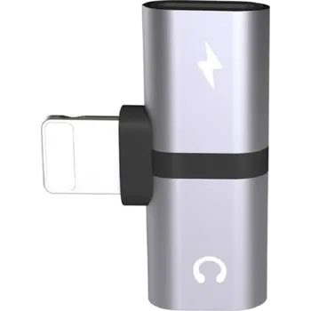 Redukce Adaptér pro Apple iPhone lightning na 2x Lightning stříbrná