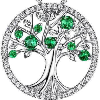 Náhrdelník Dámský náhrdelník se stromem života D699 zelená