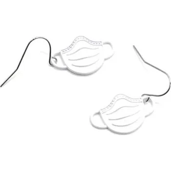 Náušnice Dámské visací náušnice rouška bílá