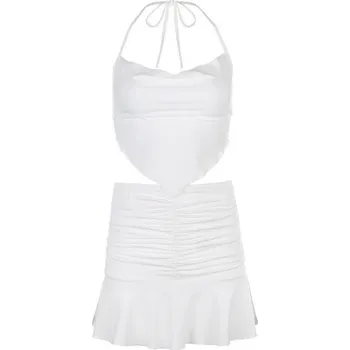 Dámská sukně Dámský crop top a sukně B1255 bílá S