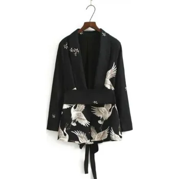 Dámské sako Dámský blejzr s motivem ptáků L