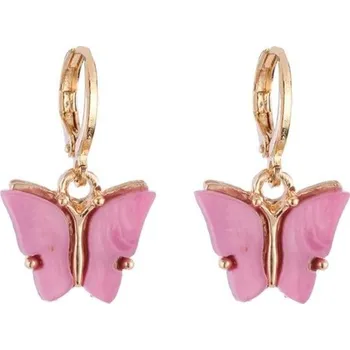 Náušnice Dámské kruhové náušnice s motýlem J147 4