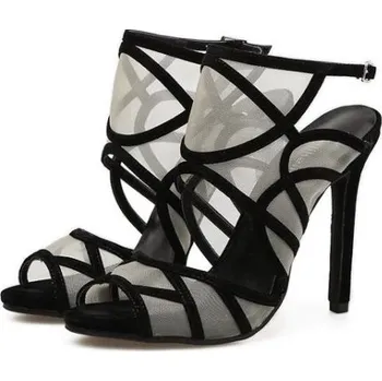 Dámské lodičky Dámské černé lodičky s otevřenou špičkou 39