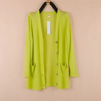 Dámský cardigan P1893 neonová zelená 3XL