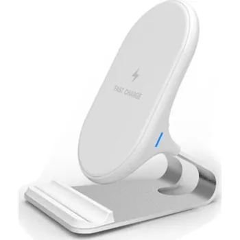 Bezdrátová nabíječka se stojánkem Qi 15 W K821 bílá
