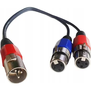 Audio kabel XLR kabel – zástrčka na 2x XLR zásuvka, HQ, 15 cm