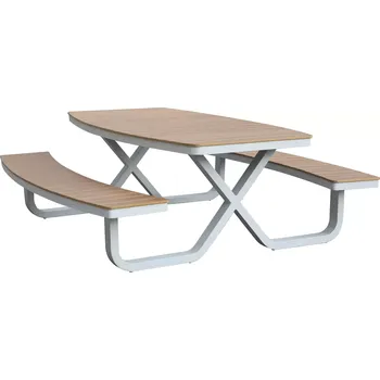 Zahradní sestava Zahradní piknikový set TROY bílá/přírodní