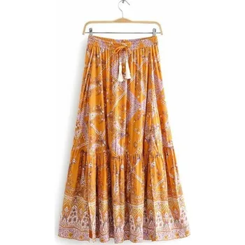 Dámská sukně Dámská maxi sukně oranžová S