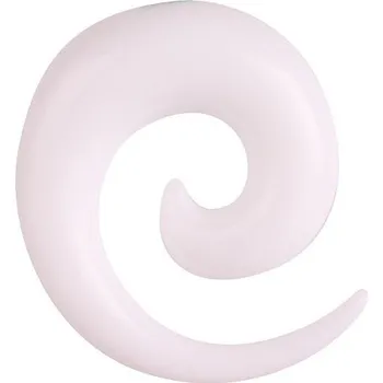 Piercing Bílý akrylátový spirálový roztahovák 12 mm