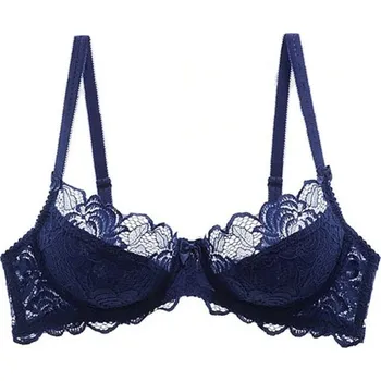 Podprsenka Dámská polovyztužená podprsenka s krajkou tmavě modrá 70C
