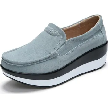 Dámské baleríny Dámské mokasíny na platformě šedá 39