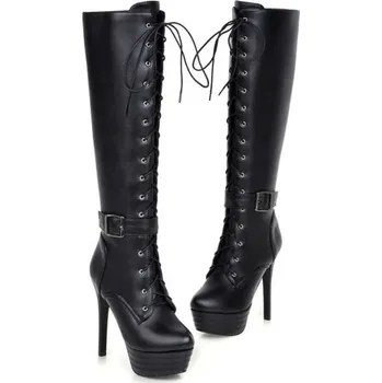 Dámské kozačky Dámské zimní kozačky s kožíškem černá 35