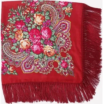 Šála Dámský šátek s květinami J3277 vínová