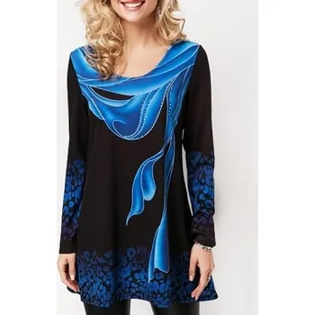 Dámský top se vzorem modrá XXL