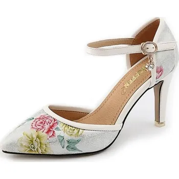 Dámské lodičky Dámské lodičky s motivem květin bílá 44