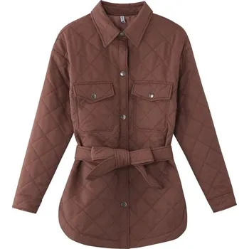 Dámská prošívaná bunda P1626 hnědá M